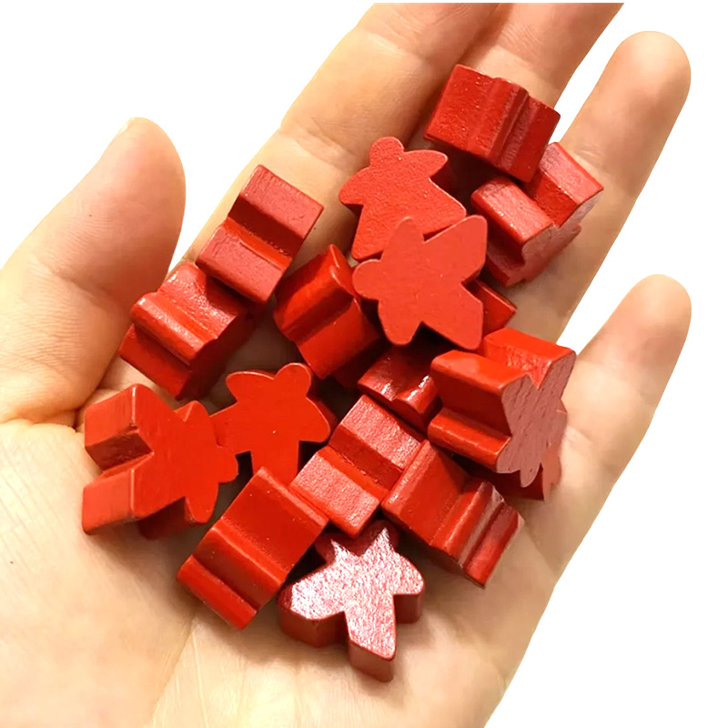 Разноцветные деревянные аксессуары для игры в пешку Meeple