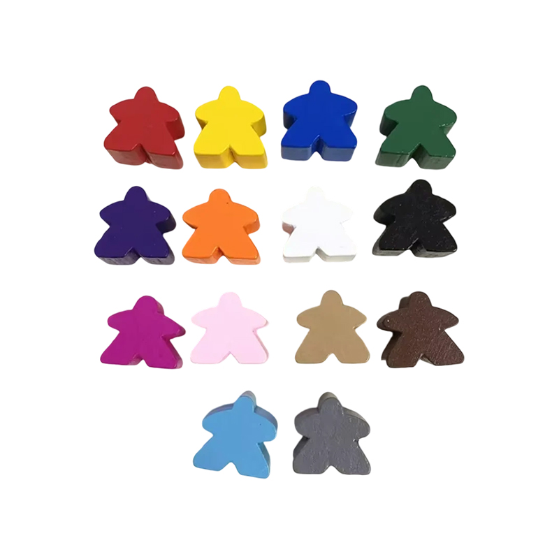 Разноцветные деревянные аксессуары для игры в пешку Meeple