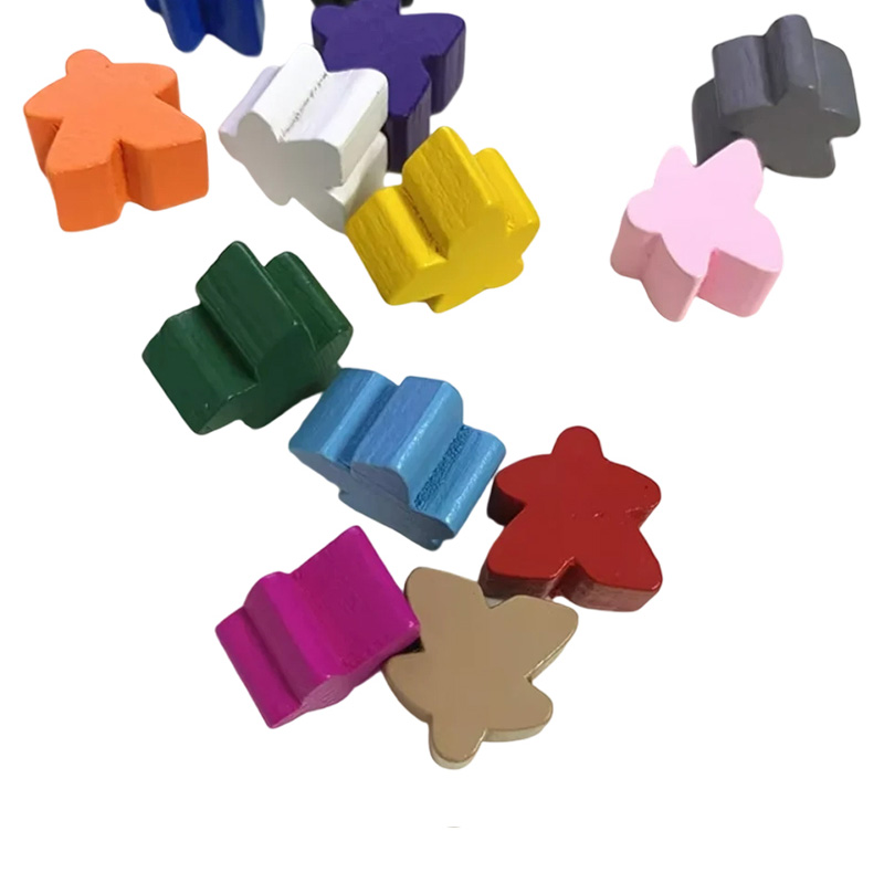 Разноцветные деревянные аксессуары для игры в пешку Meeple