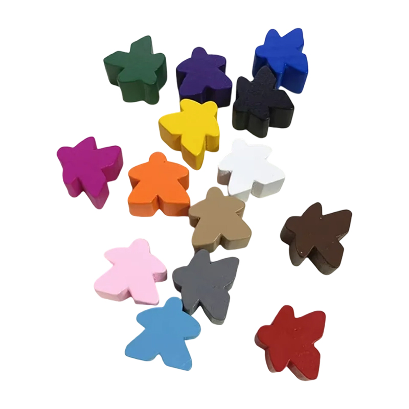 Разноцветные деревянные аксессуары для игры в пешку Meeple