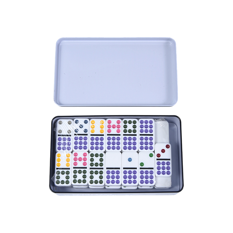 Домино Precision двойная девятка в жестяной коробке Color Dot Double Nine