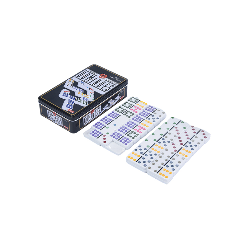 Домино Precision двойная девятка в жестяной коробке Color Dot Double Nine