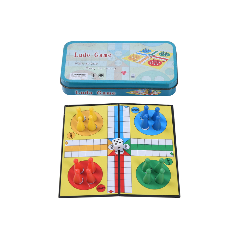 Портативный игровой набор Ludo в металлическом жестяном футляре