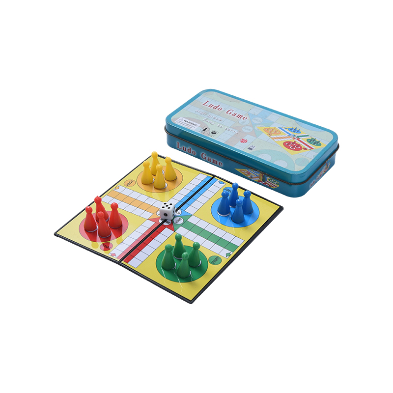 Портативный игровой набор Ludo в металлическом жестяном футляре