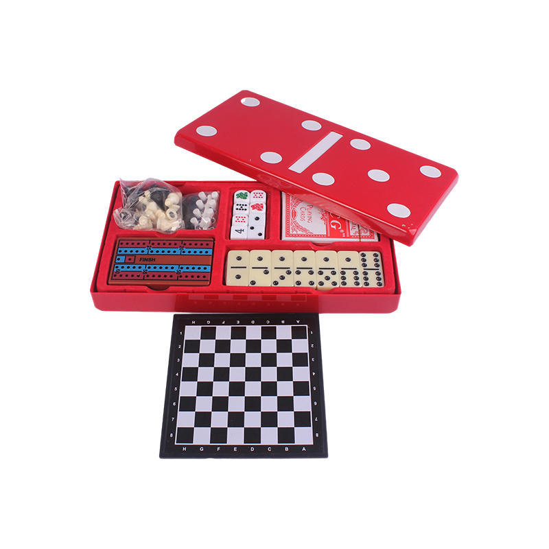 Red Polka-Dot Edition — классический комбинированный набор домино и криббеджа