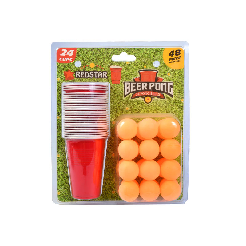 Набор Redstar Beer Pong — 24 чашки и 24 мяча для понга (мега-набор из 48 предметов)