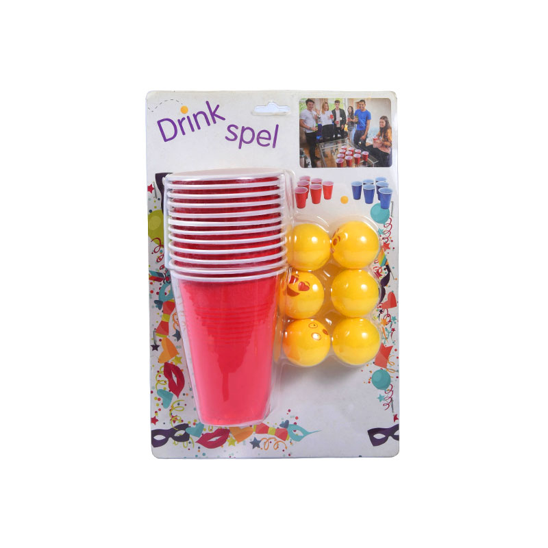 Игровой набор для вечеринки «Drink Spel» — включает красные стаканчики и желтые шарики.
